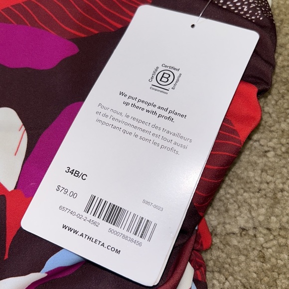 ATHLETA SET SQUARE NECK BRA CUP TANKINI , CLEAN FULL BIKINI BOTTOM NWT - Picture 7 of 10